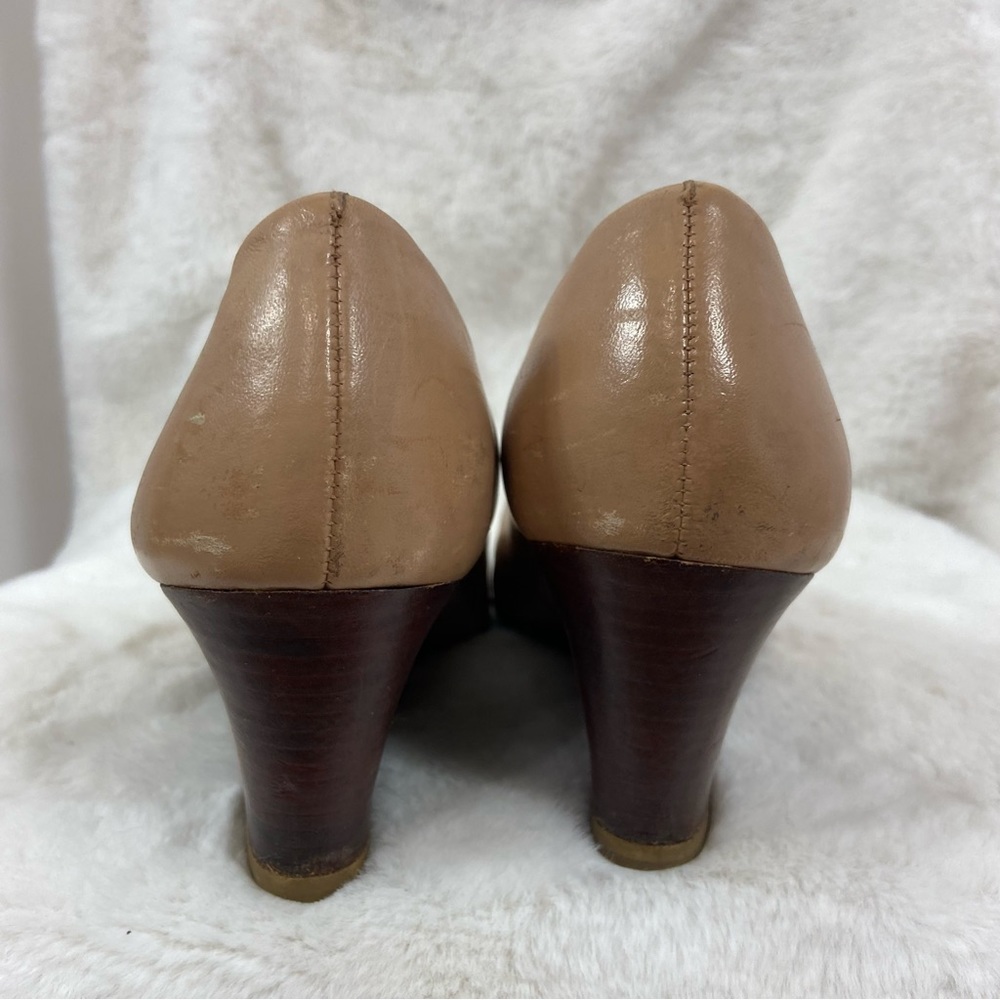 TORY BURCH Lowell New Logo Wedge Pump, Natural Blush. 7M - Picture 13 of 16